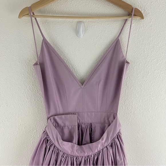 CONTRARIAN Lilac Light Purple Barbara Bibb V Neck Backless Formal Mini Dress - Picture 9 of 13